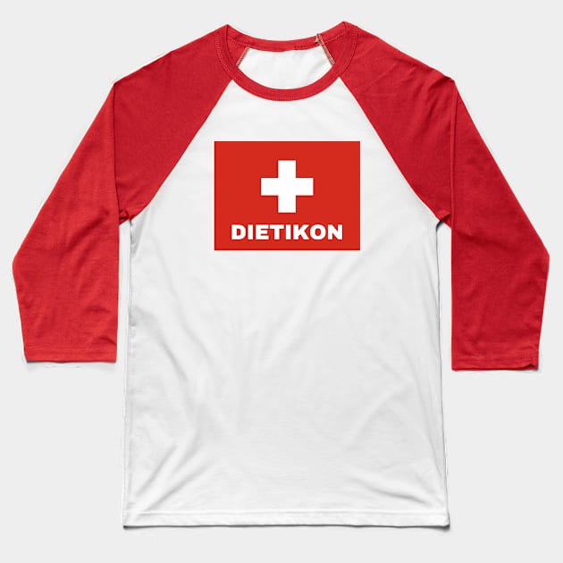 Dietikon City in Swiss Flag Baseball T-Shirt by aybe7elf